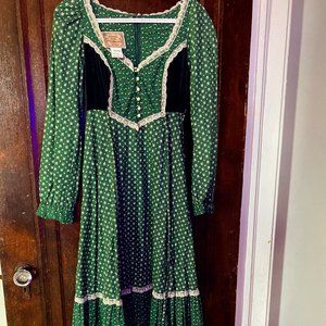 Green 70s Gunne Sax Dress